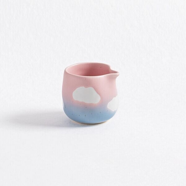Cloud Sunset Milk Jug, Milch Kännchen, Wolken Milchkanne Pink-Blau verlaufend 110ml